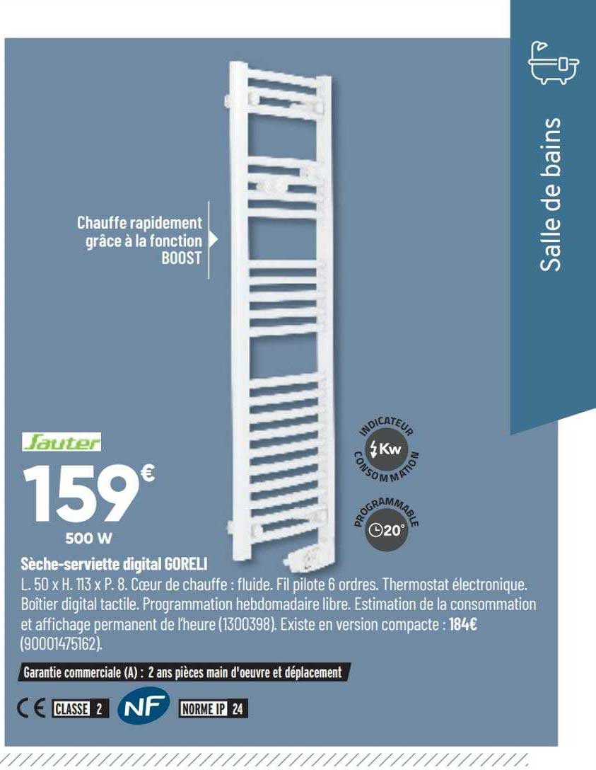 sèche-serviette digital goreli sauter