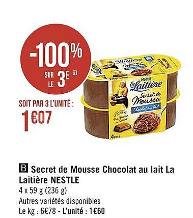 Secret De Mousse Chocolat Au Lait La Laitière Nestle