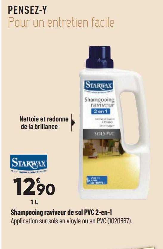 shampooing raviveur de sol pvc 2-en-1 starwax