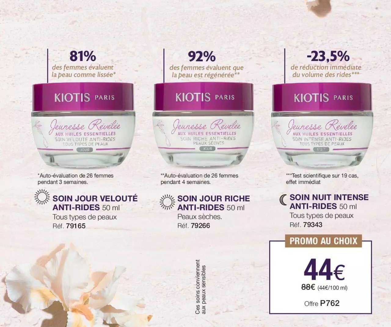 soin jour velouté anti-rides, soin jour riche anti-rides, soin nuit intense anti-rides