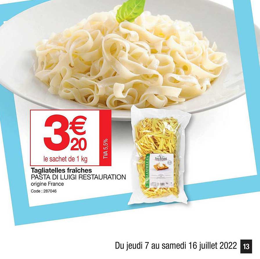 tagliatelles fraîches pasta di luigi restauration