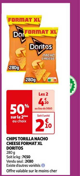 chips torilla nacho cheese format xl doritos