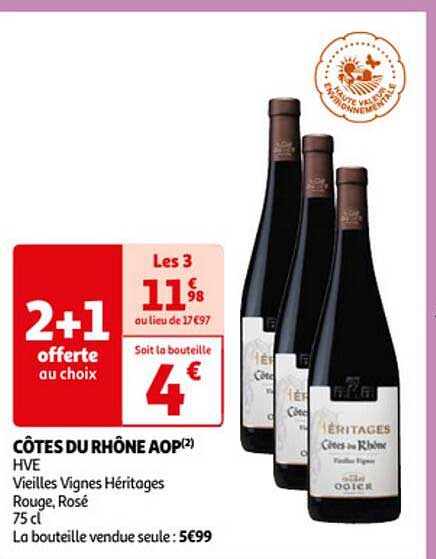 Côtes Du Rhône Aop Hve Vieilles Vignes Héritages