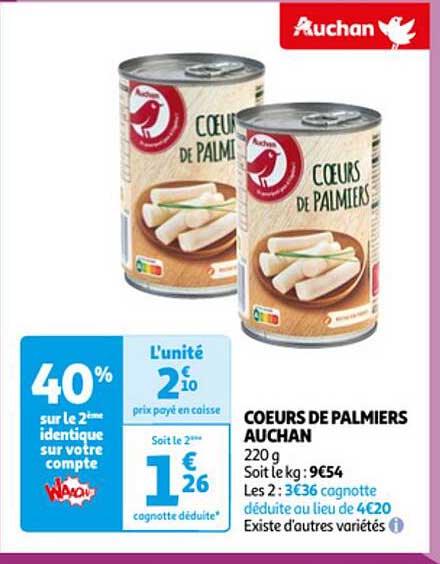 Cœurs De Palmiers Auchan