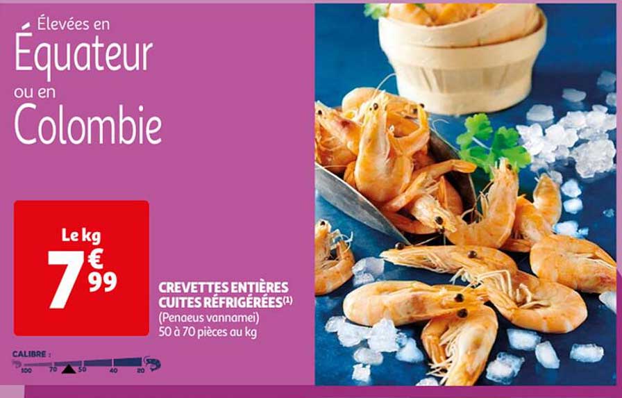 Crevettes Entières Cuites Réfrigérées