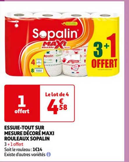 essuie-tout sur mesure décoré maxi rouleaux sopalin