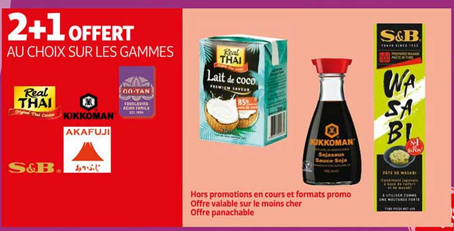 les gammes real thai, kikkoman, go-tan, s&b, akafuji