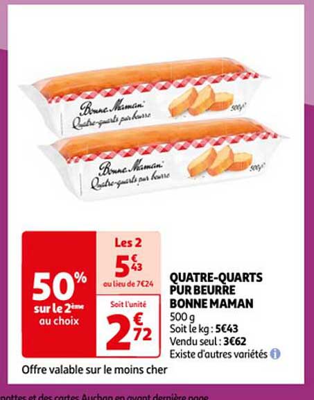 quatre-quarts pur beurre bonne maman
