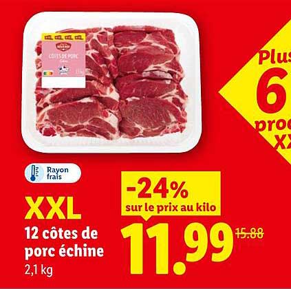12 côtes de porc échine