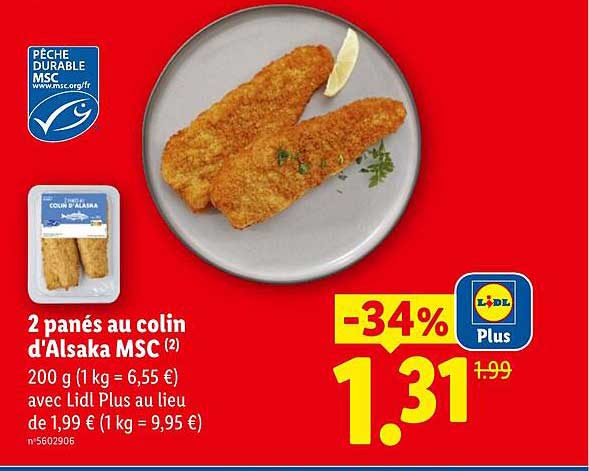 2 panés au colin d'Alsaka MSC