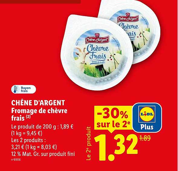 CHÊNE D'ARGENT Fromage de chèvre frais
