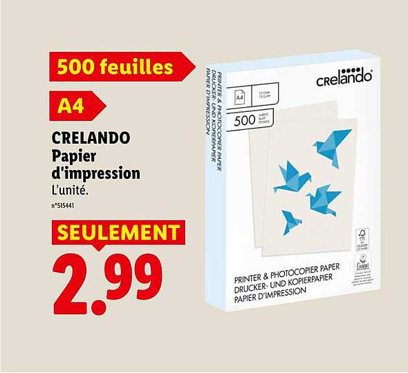 CRELANDO Papier d'impression