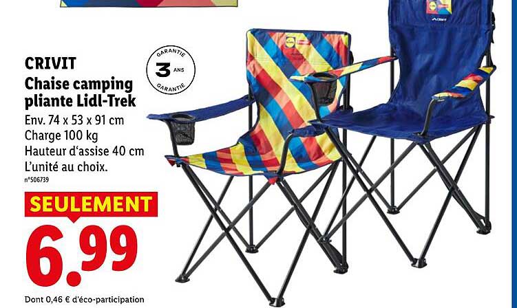 CRIVIT Chaise camping pliante Lidl-Trek