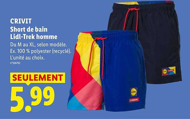 CRIVIT Short de bain LIDL-Trek homme