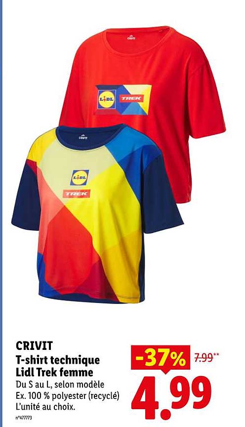 CRIVIT T-shirt technique Lidl Trek femme