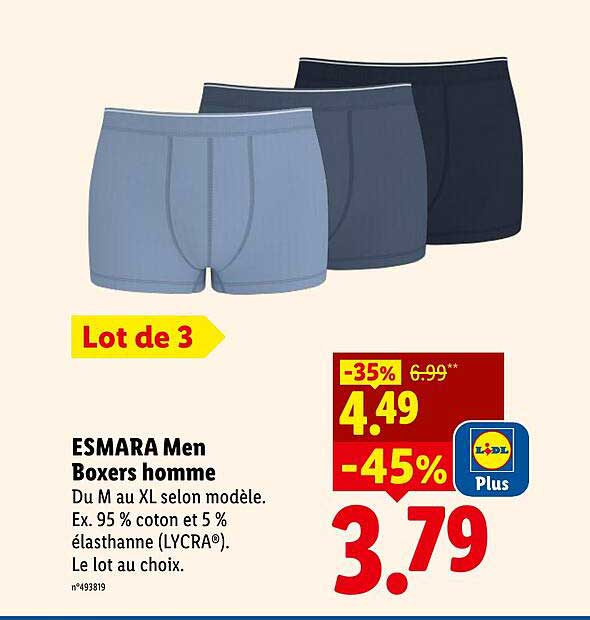 ESMARA Men Boxers homme
