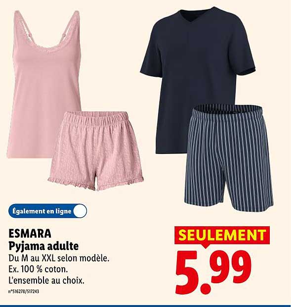 ESMARA Pyjama adulte