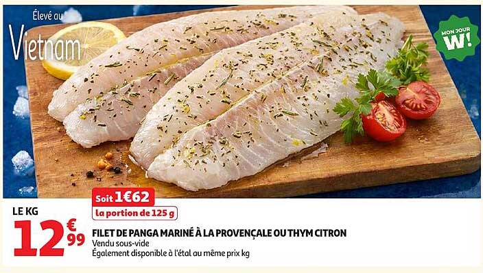 FILET DE PANGA MARINÉ À LA PROVENÇALE OU THYM CITRON