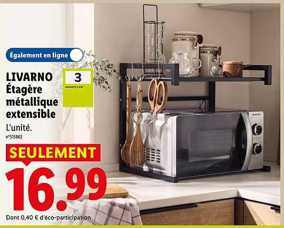LIVARNO Étagère métallique extensible