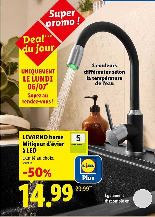 LIVARNO home Mitigeur d’évier à LED