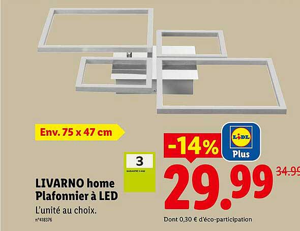 LIVARNO home Plafonnier à LED