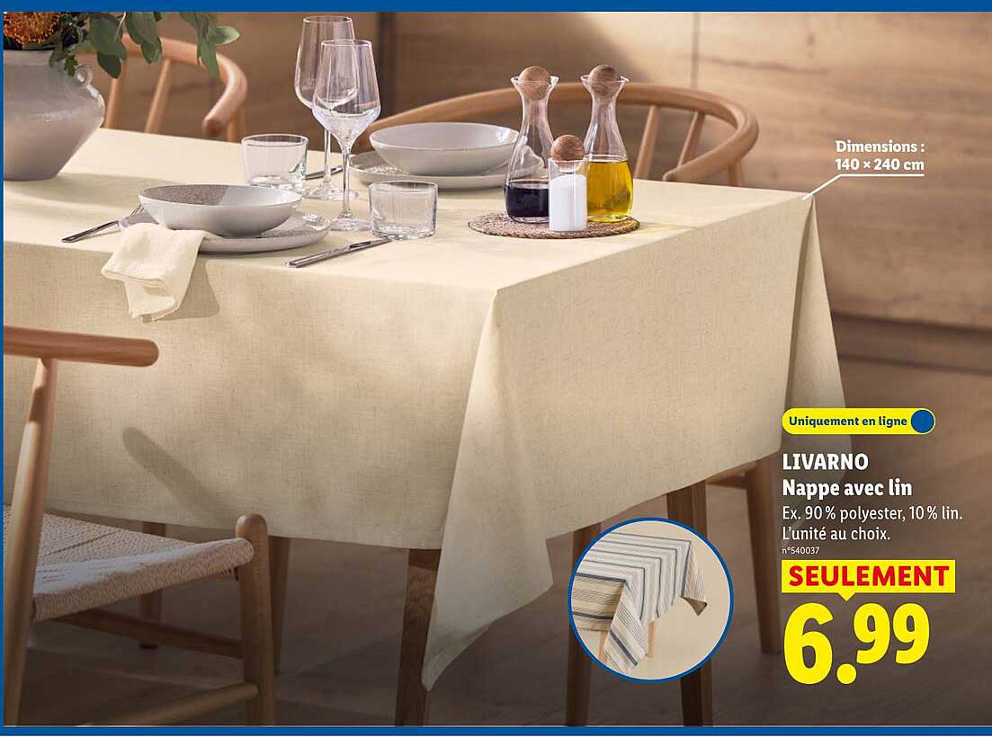 LIVARNO Nappe avec lin