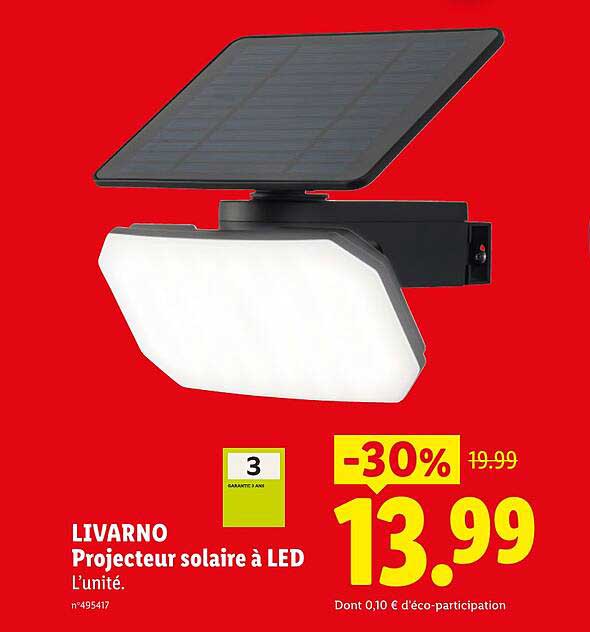 LIVARNO Projecteur solaire à LED