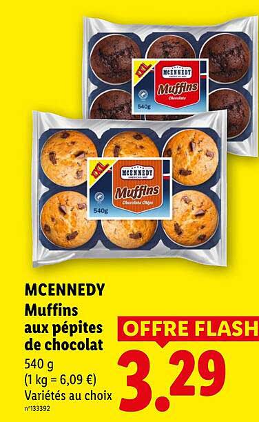 MCENNEDY Muffins aux pépites de chocolat