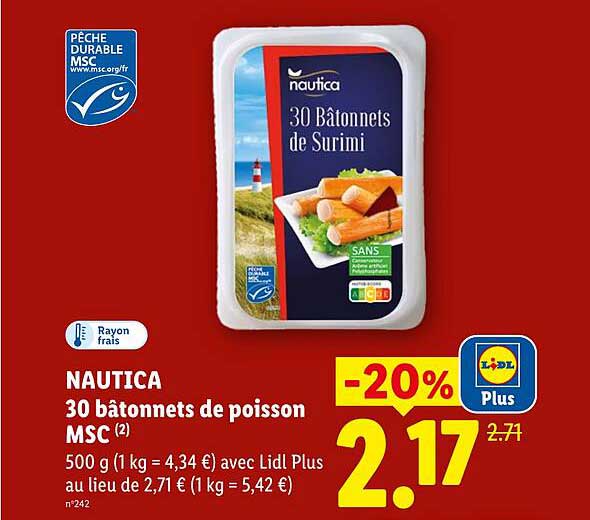NAUTICA 30 bâtonnets de poisson MSC