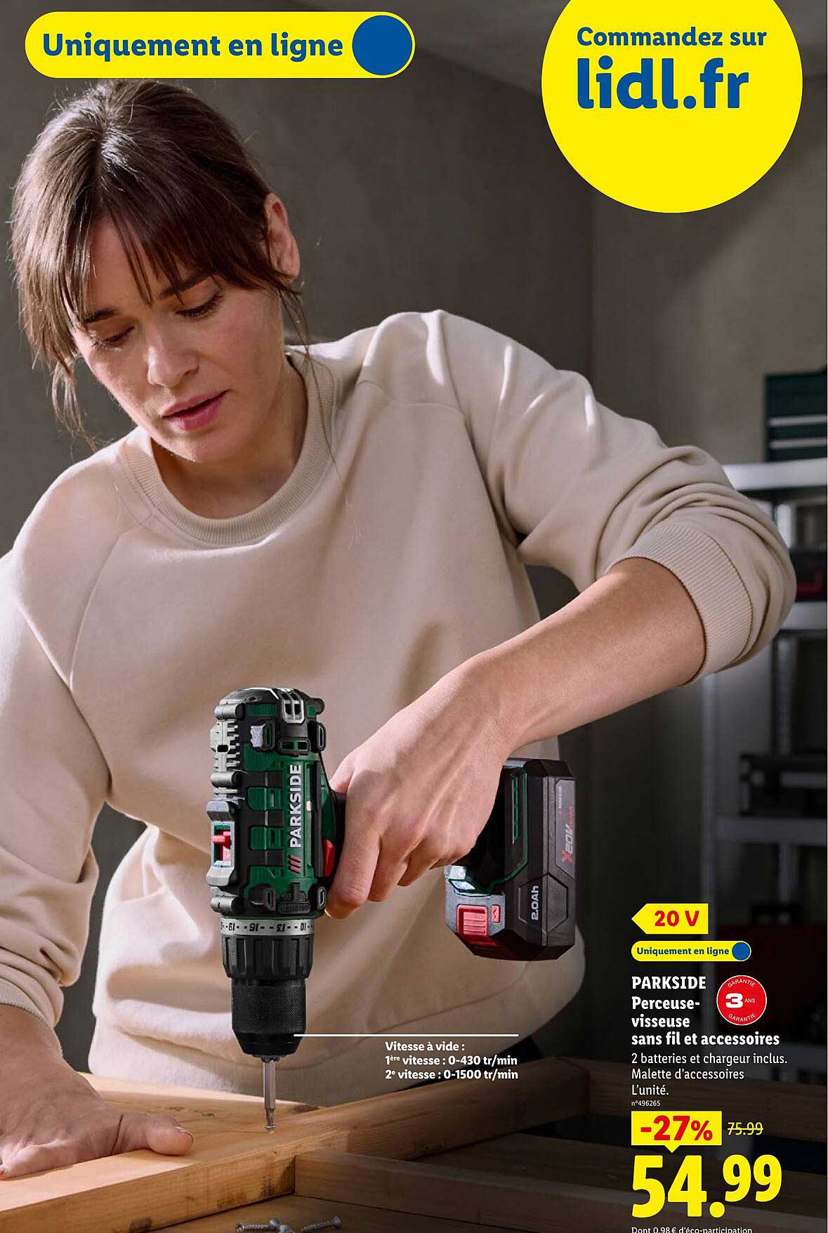 PARKSIDE Perceuse-visseuse sans fil et accessoires