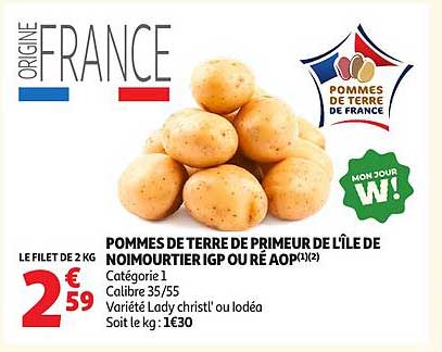 POMMES DE TERRE DE PRIMEUR DE L’ÎLE DE NOIRMOUTIER IGP OU AOP