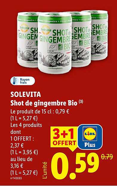 SOLEVITA Shot de gingembre Bio