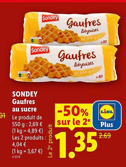 SONDEY Gaufres au sucre