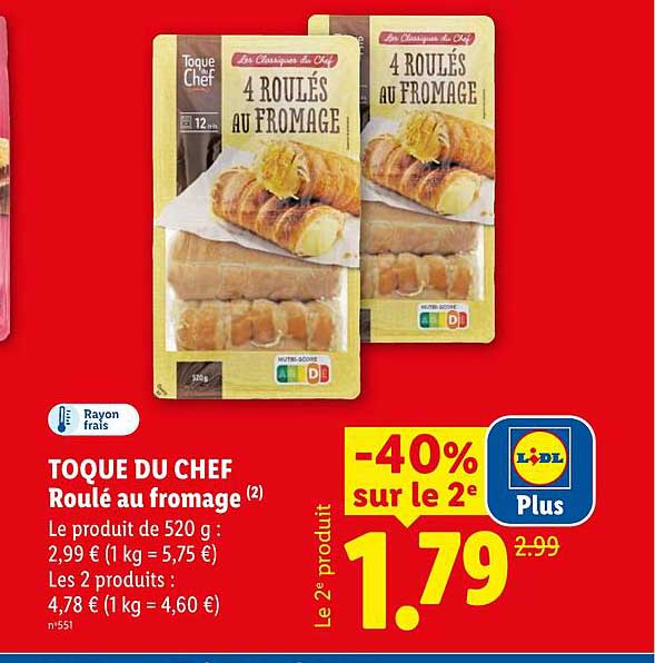 Toque du Chef Roulé au fromage