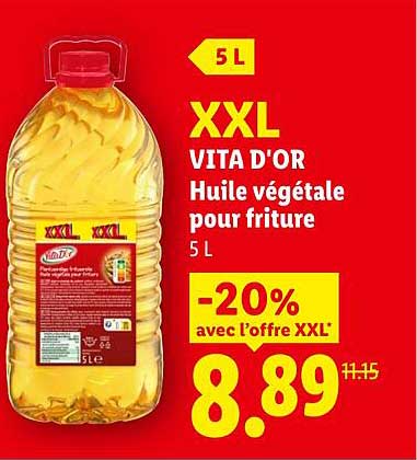 XXL VITA D'OR Huile végétale pour friture