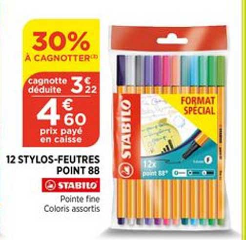 12 stylos feutres point 88 stabilo