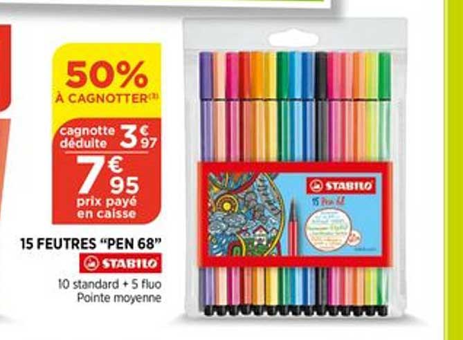 15 feutres pen 68 stabilo