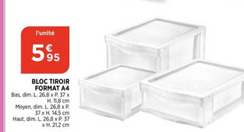 bloc tiroir format a4