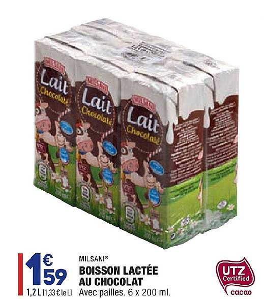 boisson lactée au chocolat milsani