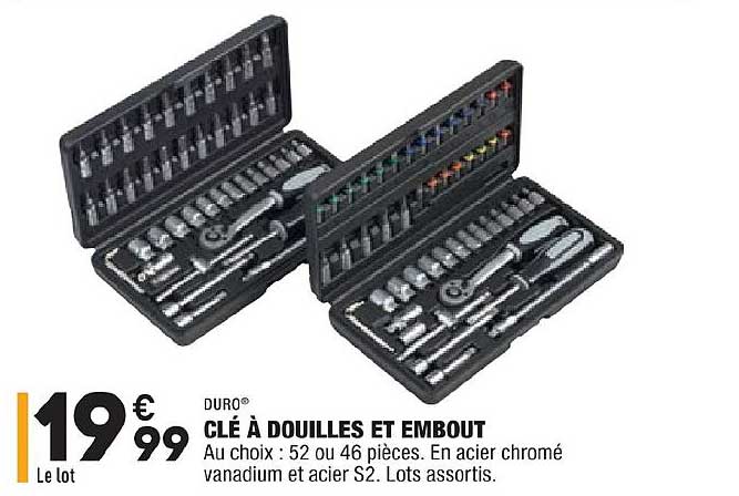 clé à douilles et embout duro