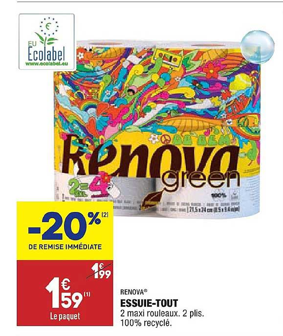 essuie tout renova -20% de remise immédiate