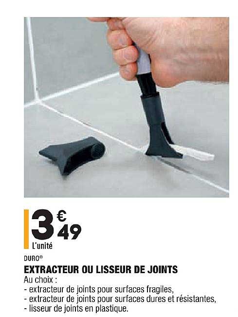 extracteur ou lisseur de joints duro