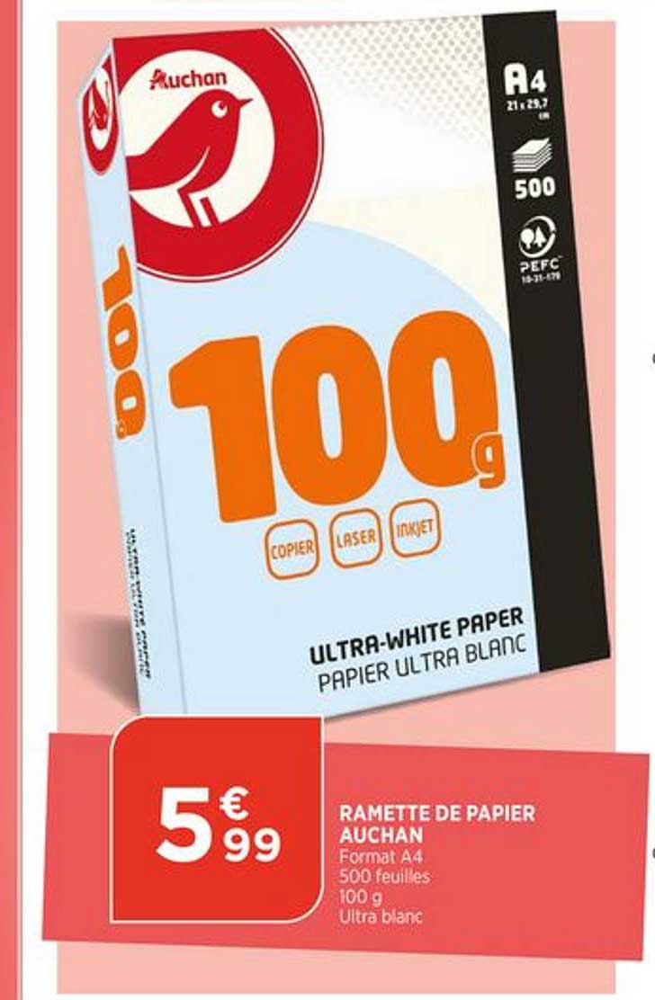 Ramette De Papier A4 Auchan