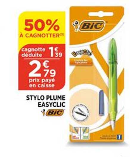 stylo plume easyclic bic