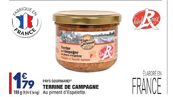 terrine de campagne au piment d'espelette pays gourmand