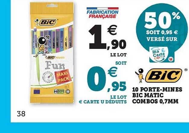 10 porte-mines bic matic combos 0,7 mm
