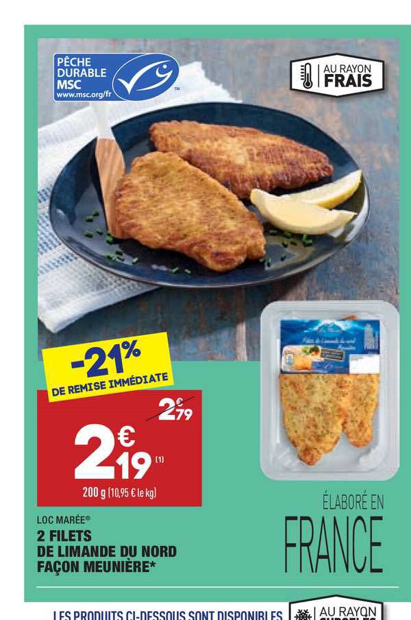 2 filets de limande du nord façon meunière loc marée