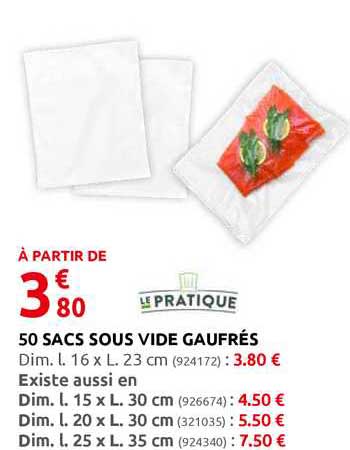 50 sacs sous vide gaufrés le pratique