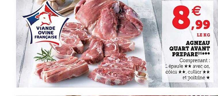 agneau quart avant préparé