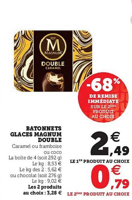 Bâtonnets Glaces Magnum Double